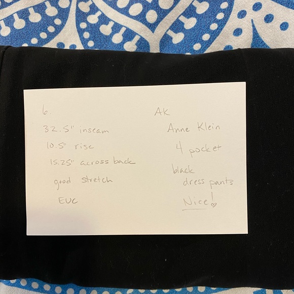 💙👖BEAUTIFUL BLACK ANNE KLEIN DRESS PANTS👖💙6 5/6 28 EUC 4 POCKET TROUSERS - Picture 16 of 16